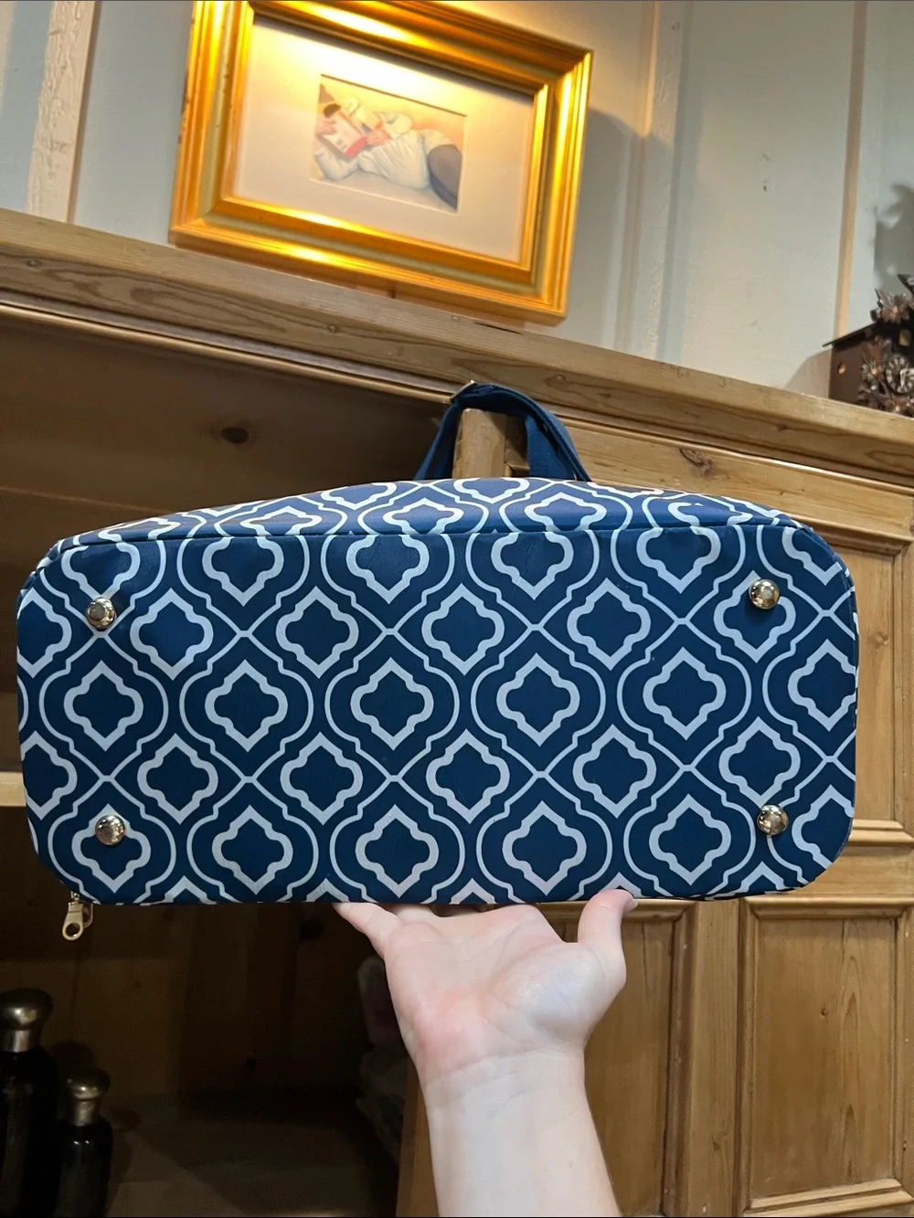 Sarah Wells stylish navy
